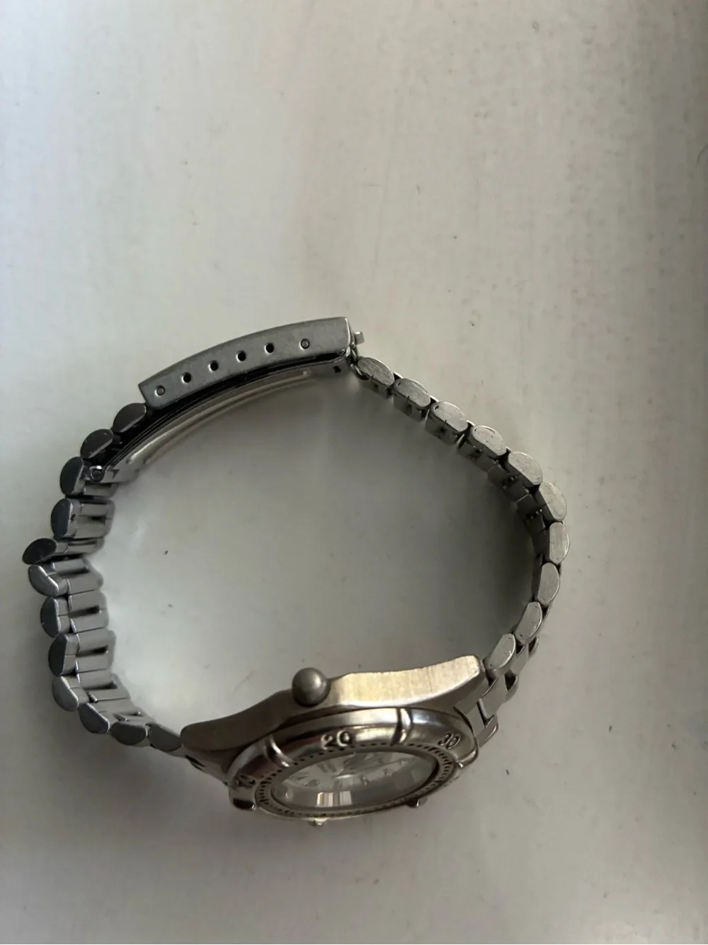 Anne Klein Silver and White Stainless Steel Women's Watch